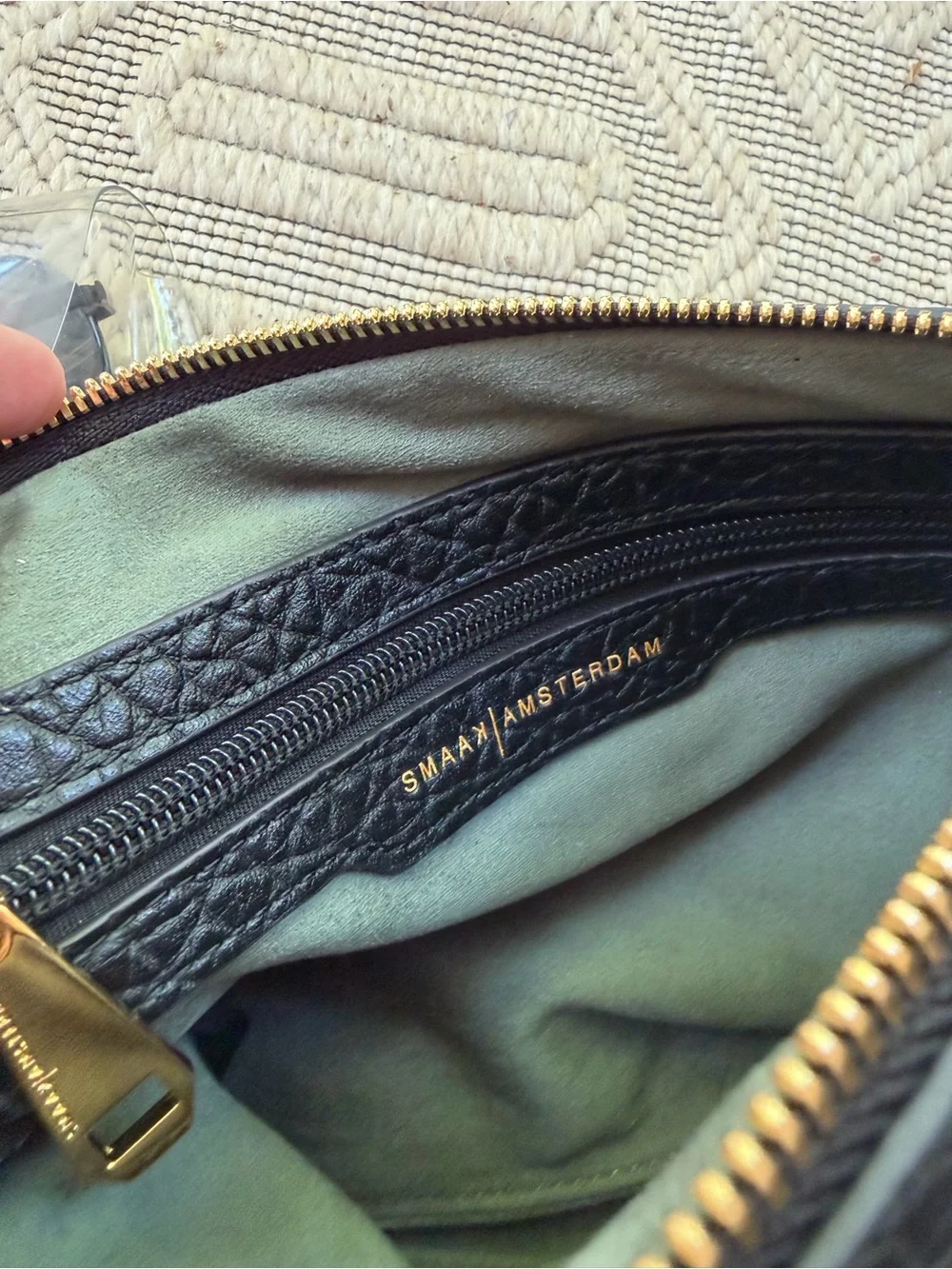 Smaak Amsterdam Olive Green Leather Pouch